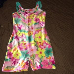 GK tropical flower girls medium velvet leotard.